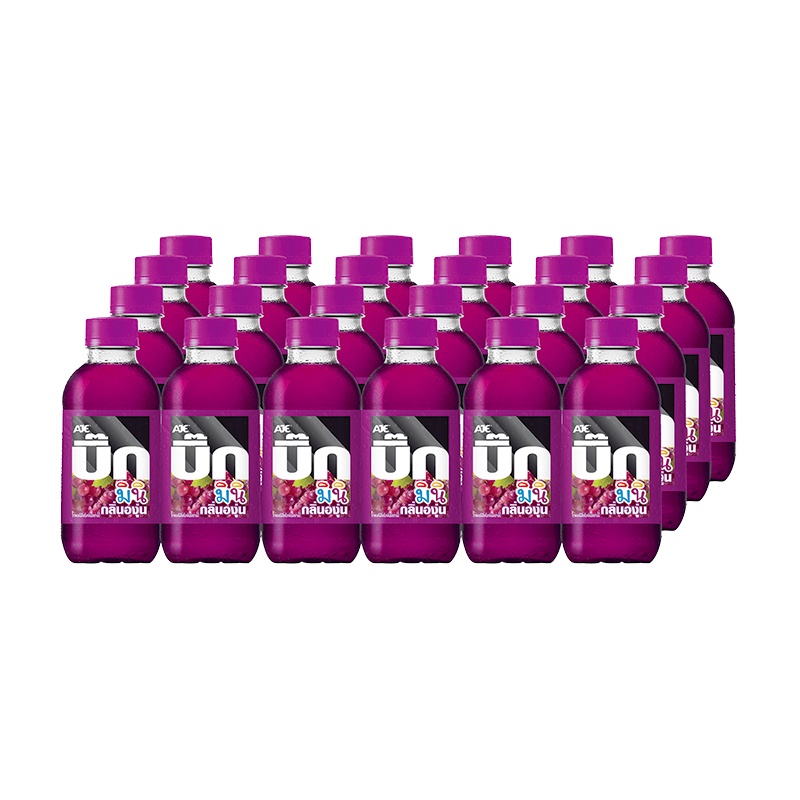 โปรโมชัน! อาเจ บิ๊ก มินิ น้ำอัดลม กลิ่นองุ่น 215 มล. แพ็ค 24 ขวด AJE Big Mini Soft Drink Grape 215 m