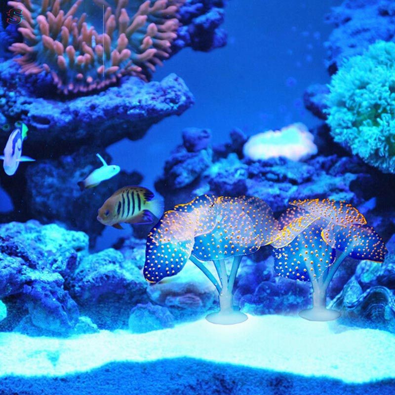 RH Fish Tank Glowing Artificial Jellyfishes Silicone Simulated Aquatic ...