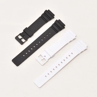 สายนาฬิกาข้อมือ ซิลิโคนเรซิ่น กันน้ํา แวววาว แต่งหัวเข็มขัด สําหรับ Casio MRW-200H