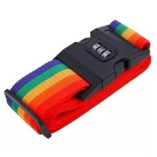 สายรัดกระเป๋าเดินทาง พร้อมรหัสล็อก Rainbow Travel Luggage Belt Suitcase Strap with Code Lock