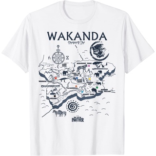 เสื้อยืดโอเวอร์ไซส์เสื้อยืด พิมพ์ลายกราฟิก Marvel Black Panther Kingdom of Wakanda Map สําหรับผู้ชายS-3XL