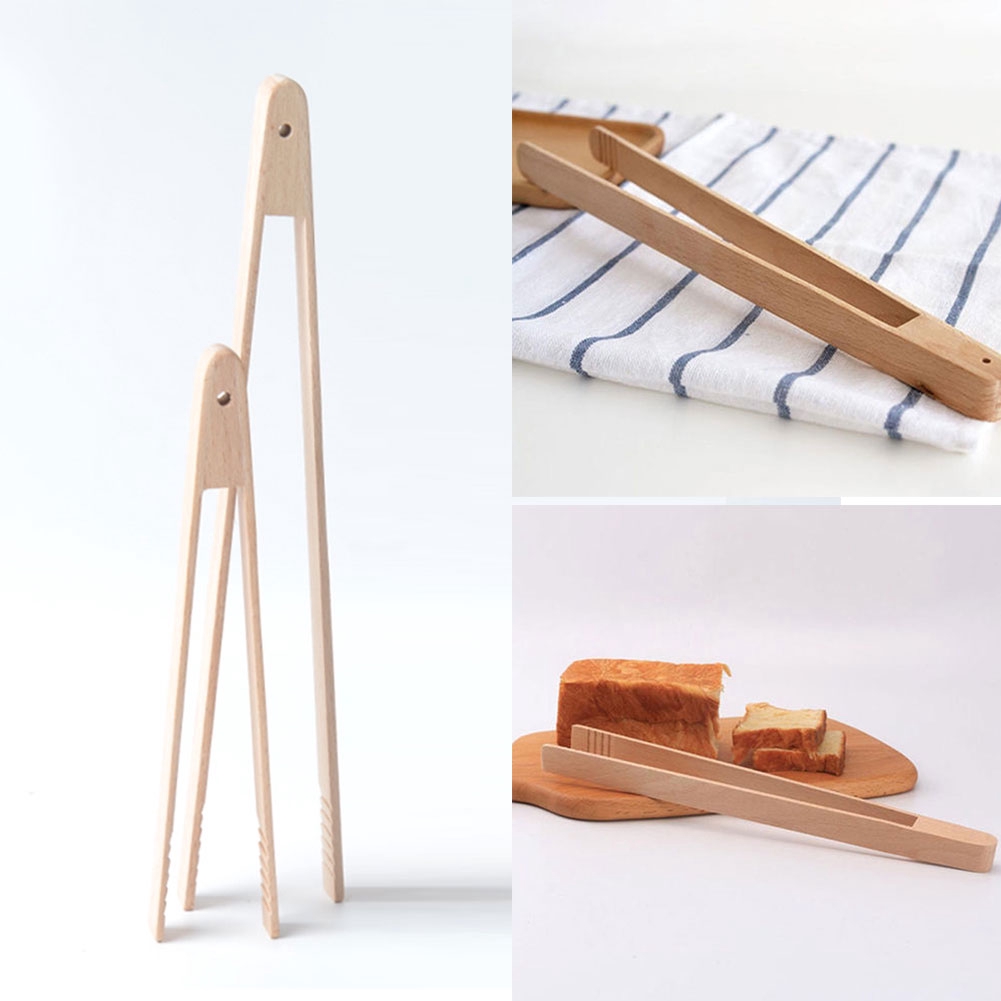 Wooden Food Clips Toast Tongs Toaster Bacon Clamp Sugar Ice Tea Tong
