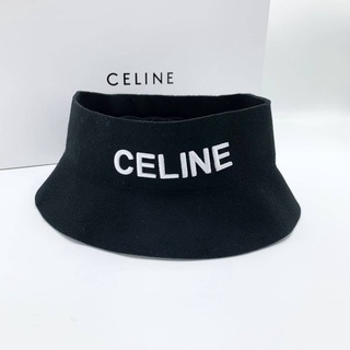 CELINE CLOCHE HAT IN FELT หมวกบักเก็ต แบรนด์ซีลีน แบบเปิดหัวด้านบน สีพื้น ปักตัวหนังสือโลโก้ คลาสสิค