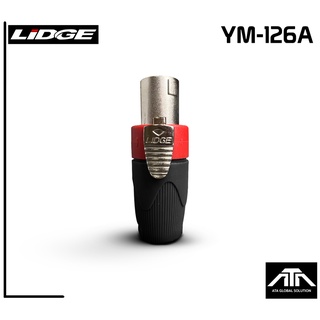 สเปคค่อนตัวผู้ เสริมเหล็ก LIDGE YM-126A สีแดง ใช้สำหรับต่อเพื่อทำสายลำโพง lidge ym126a SPEAKON ยี่ห้อ LIDGE YM-126A