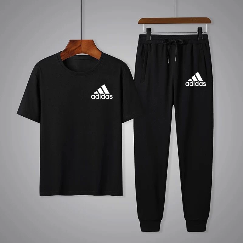** BK303+KU303**ชุดเซ็ตเสื้อยืดแขนสั้นสกรีนลาย+กางเกงขาจั๊มทรงออกกำลังกาย ชุดปลายเวท ใส่ได้ทั้งหญิงและชาย*ปลีก-ส่ง*