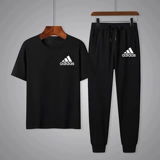 ** BK303+KU303**ชุดเซ็ตเสื้อยืดแขนสั้นสกรีนลาย+กางเกงขาจั๊มทรงออกกำลังกาย ชุดปลายเวท ใส่ได้ทั้งหญิงและชาย*ปลีก-ส่ง*