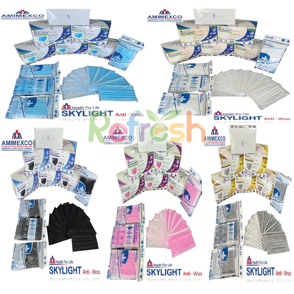 Skylight (ชมพู) หน้ากากอนามัย 4 ชั้น เกรดโรงพยาบาล ป้องกันฝุ่น PM 2.5 หน้ากากอนามัยทางการแพทย์ Surgical Mask แมส4ชั้น