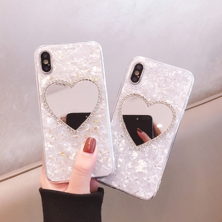 เคสไอโฟน11 Mirror shell pattern Apple 8plus mobile phone case iphone12Pro/12 anti-drop soft shell เคส iPhone12promax เคส i11promax เคสโทรสัพ8พลัส ไอโฟน protective cover