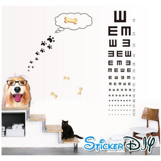 SALE Transparent wall sticker สติ๊กเกอร์ติดผนัง เจ้าตูบ (กว้าง95cm.xสูง85cm.)