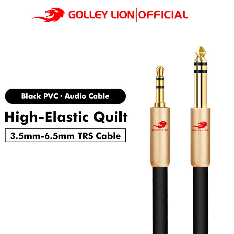 Golley Lion สายเคเบิ้ลเสียงสเตอริโอ Male To 1/4นิ้ว 6.5มม. Male 1/8นิ้ว 3.5มม. สําหรับเครื่องขยายเสียงโทรศัพท์มือถือ