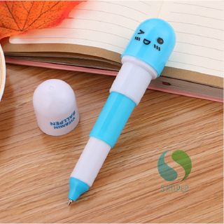ปากกาแคปซูล ปากาลูกลื่นหมึกน้ำเงิน ปากกา ปากกาแฟนซี ปากกาแฟชั่น อุปกรณ์การเรียน เครื่องเขียน✏️  ss99