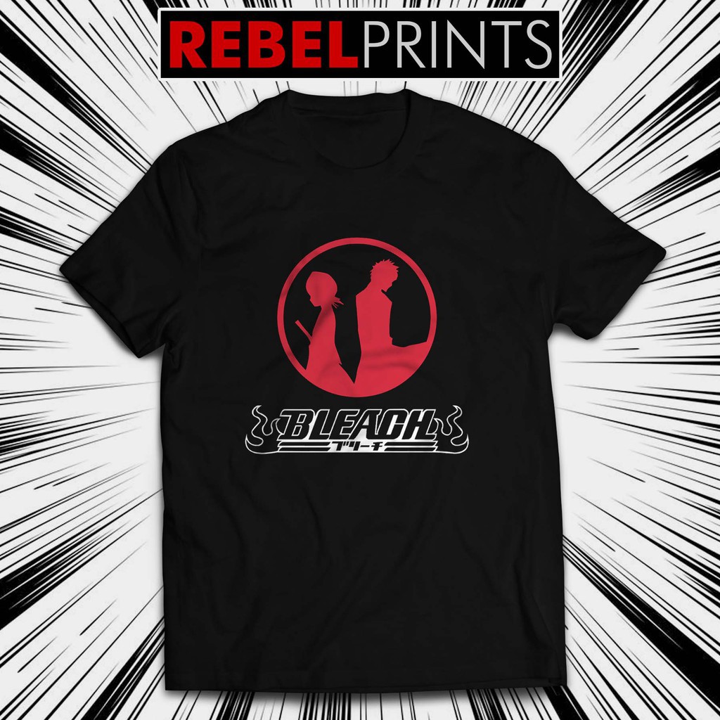 เสื้อยืด BLEACH Ichigo Kurosaki & Rukia Kuchiki ที่ไม่ซ้ําใครและสวยงาม