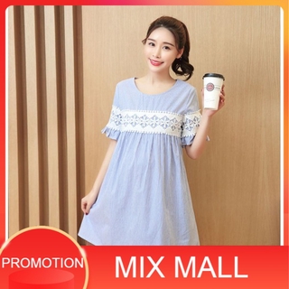 ชุดคลุมท้อง MixMall Short Sleeve Classsic Casual Maternity Dress