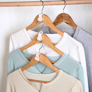 ตะขอแขวนเสื้อ สำหรับจัดระเบียบตู้เสื้อผ้า สีขาว (แพ็ค 10 ชิ้น)