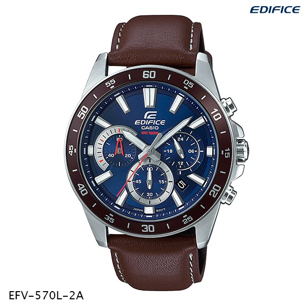 นาฬิกาข้อมือ Casio Edifice Men Chronograph EFV-550PL-2A สายหนังแท้