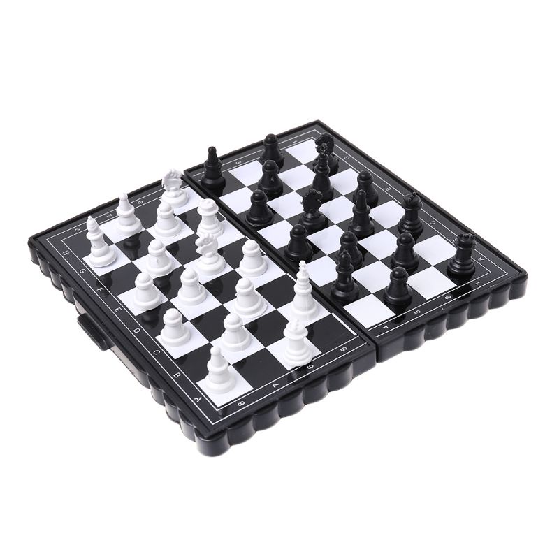 Cons Magnetic International Chess Plastic Folding Chess Board Checker Puzzle Game