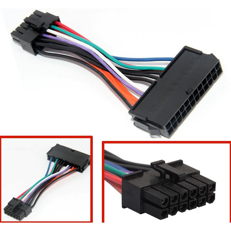24 Pin ถึง 12 Pin PSU หลักแหล่งจ่ายไฟ ATX อะแดปเตอร์สายแปลงสําหรับ Acer Q87H3-AM Q87 เมนบอร์ด 24pin 