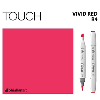 TOUCH TWIN BRUSH MARKER R4 (VIVID RED) / มาร์คเกอร์หัวพู่กัน-หัวตัดขนาดกลาง รหัส R4 (VIVID RED)