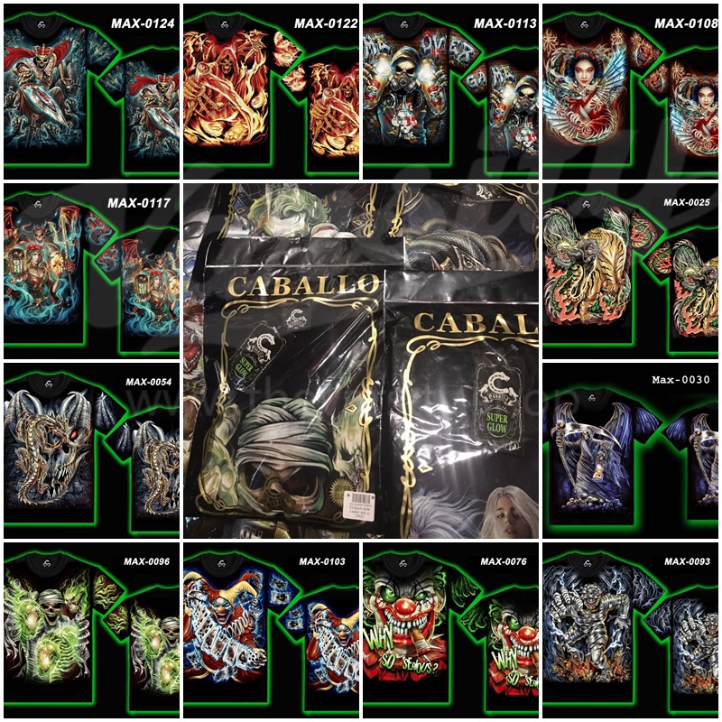 🔥Pro1. OVP  Caballo  MAX   เสื้อสกรีนเต็มตัว ไร้ตะเข็บ เรืองแสง แบรนด์แท้ 100%  มีเก็บเงินปลายทาง โป