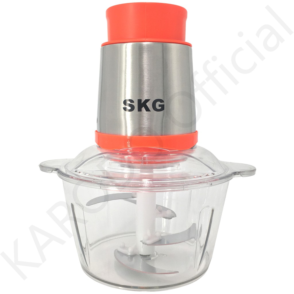 SKG เครื่องบดสับ ผสมอาหาร 1.5 L SK-6616 (ฟรีมีดสแตนเลสอเนกประสงค์ 3 เล่ม) สีส้ม