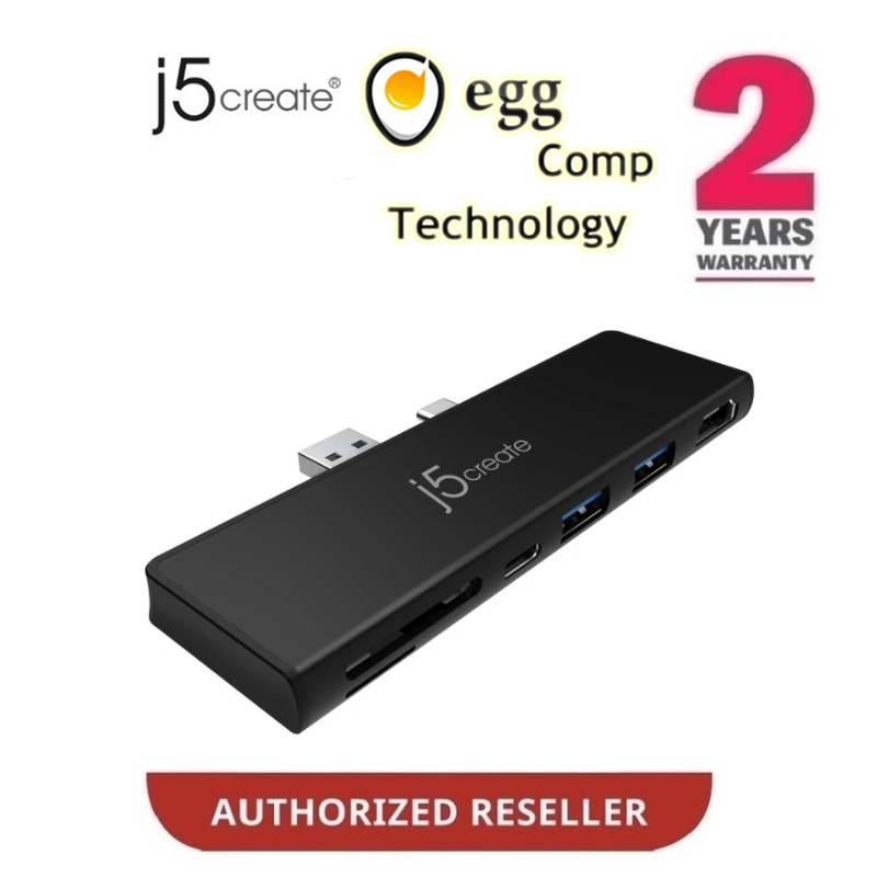j5create JCD324S | JCD324B 7-in-1 Surface Pro 7 / Ultradrive-Mini-Dock Surface Pro 7 Hub - USBx2 PD 