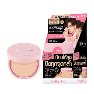 CATHY DOLL SKIN FIT NUDE MATTE POWDER PACT SPF30 PA +++ 4.5G # 02 LIGHT BEIGE(1 ชิ้น)