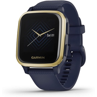 Garmin Venu SQ Music-Navy with Light Gold Bezel .