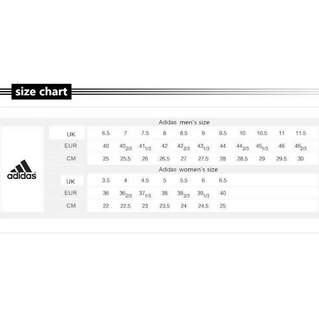 adidas cm size chart