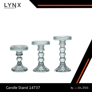 JJGLASS - (LYNX) Candle Stand 14737 สูง 12 ซม. - เชิงเทียนแก้ว เชิงเทียนคริสตัล ลายหนามขนุน มีให้เลือก 3 ขนาด ความสูง 12 ซม., 14.5 ซม. และ 17 ซม.