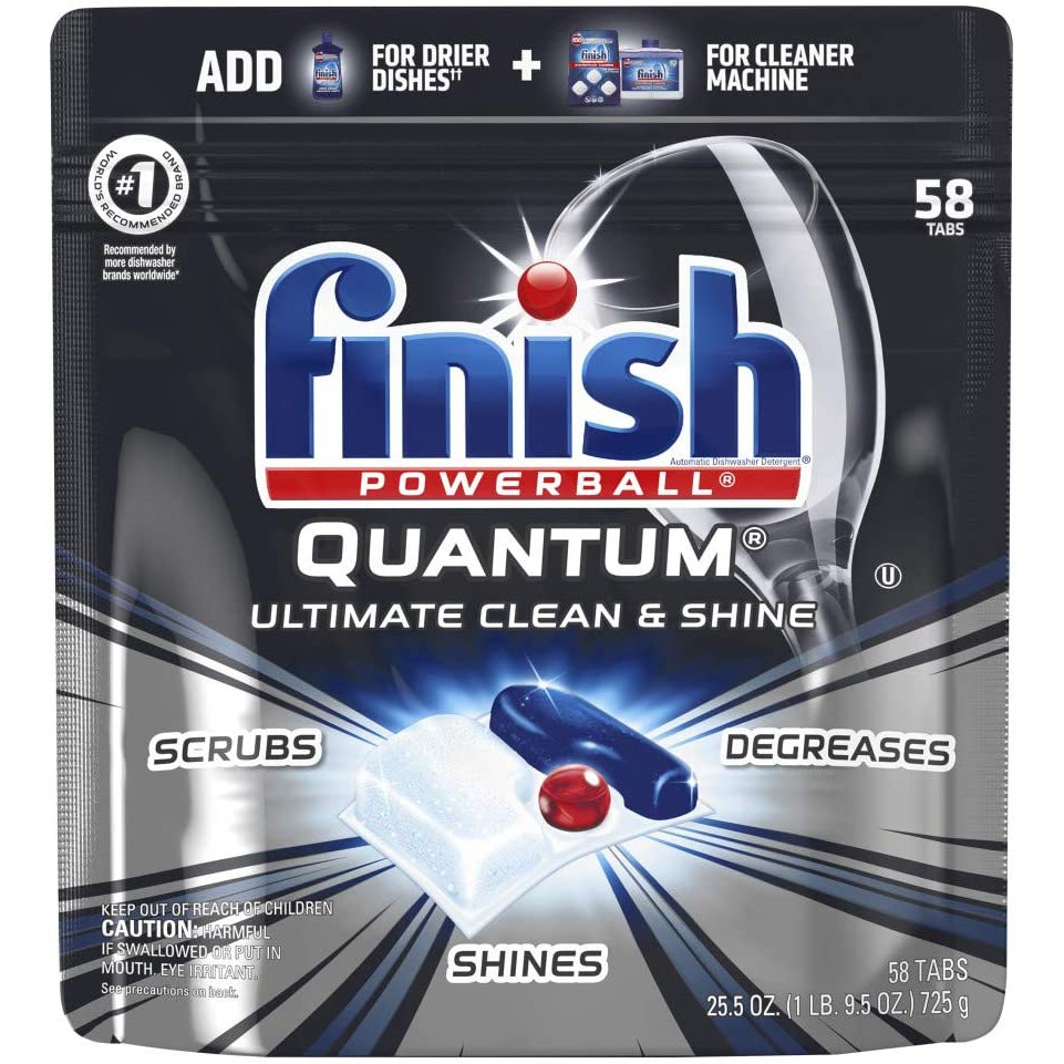 หมด 🇺🇸 USA 🇺🇸 Finish Quantum Tablet dish washing machine ผลิตภัณฑ์ล้างจาน ชนิดก้อน เครื่องล้างจาน ฟิ