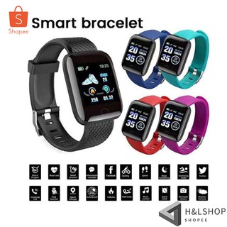 [จัดส่งที่รวดเร็ว] High quality 116 Smart watch watchนครบเข้าใจง่ายแจ้งเตือนไลน์จับชีพจรจับชีพจับก้นับก้าว