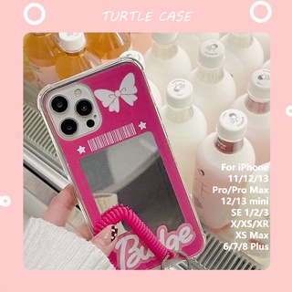 [พร้อมส่ง] เคสป้องกันโทรศัพท์มือถือกระจก ลายผีเสื้อ พร้อมสายคล้อง สําหรับ Apple iPhone 14 13 12 11 PROMAX XS XR XSMAX SE2020 6 7 8PLUS MINI