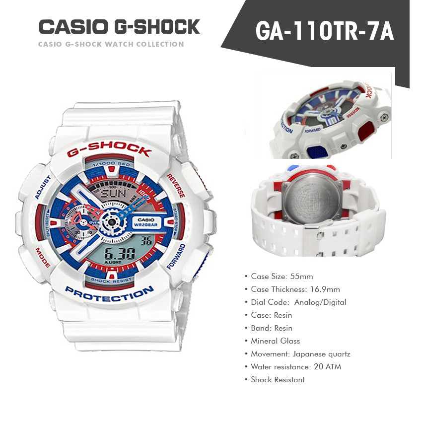G-SHOCK นาฬิกาข้อมือสำหรับผู้ชาย รุ่น GA-110TR-7A（ของแท้100% ประกัน1ปี)