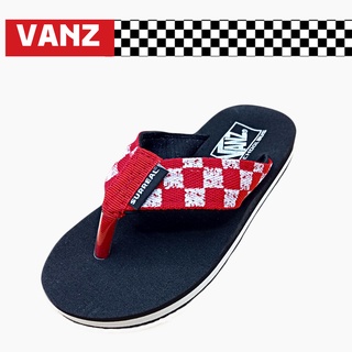 SSS VANZ 28-37 รองเท้าแตะ รองเท้าเด็ก ชาย หญิง พื้นนุ่ม ไม่ลื่น ไม่กัดเท้า วินเทจสไตล์ เก๋าโจ๋ขาซิ่ง(ดำ,แดง)