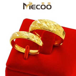 [Mecoo] แหวนชุบทอง 24K สไตล์ยุโรปและอเมริกา สําหรับผู้หญิงและผู้ชาย