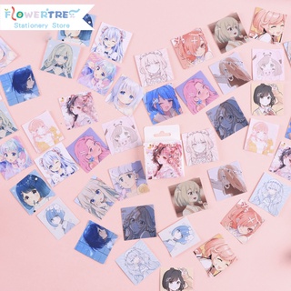 Flowertree สติกเกอร์ตกแต่งสมุดภาพ ลายการ์ตูนเด็กผู้หญิง 46 ชิ้น