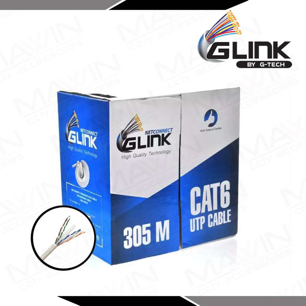 Network Cables & Connectors 1350 บาท สายแลนCat6 ภายใน INDOOR UTP LAN CABLE CAT6 305เมตร GLink Computers & Accessories