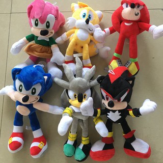 25-30 เซนติเมตร SONIC ตุ๊กตาตุ๊กตาของเล่น SONIC P Eluche ของเล่นสีดำสีฟ้าและสีแดง SONIC ตุ๊กตาของเล่นนุ่มยัดตุ๊กตาของขวัญเด็กสำหรับเด็กคริสต์มาส