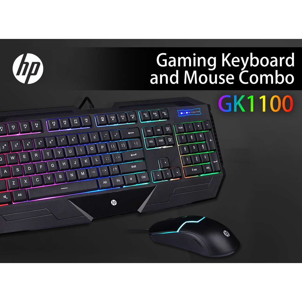 HP รุ่น GK1100 Gaming Keyboard คีย์บอร์ดเมาส์ Menbrane