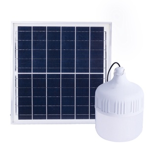 Solar Light หลอดไฟไฟตุ้ม อาบน้ำ IP65 TT-400W-500W ขาว/ โซล่าเซลล์ หลอดพี่โบ้ พลังงานแสงอาทิตย์ แสงขาว