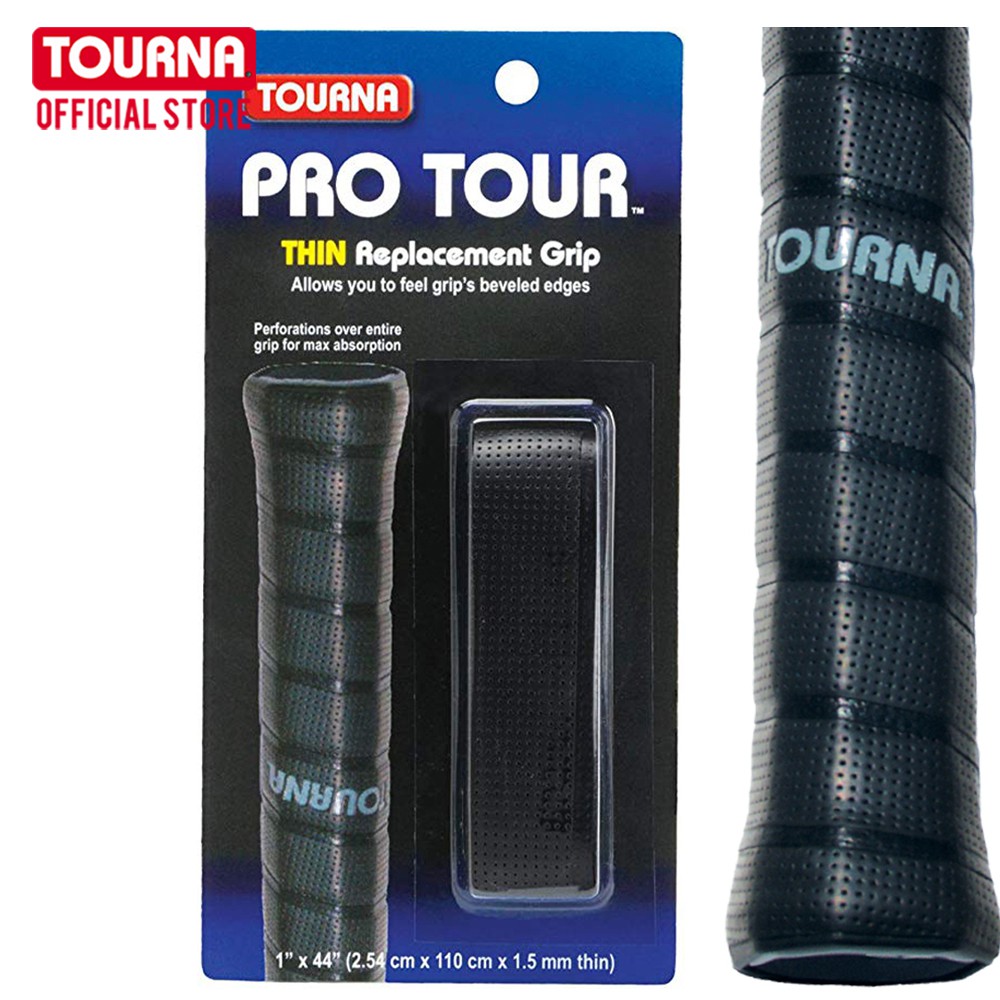 TOURNA PRO-TOUR TM Grip Replacement grip -Black-1.5mm thick กริปไม้เทนนิส ไม้แบดมินตัน  พิคเคิลบอล