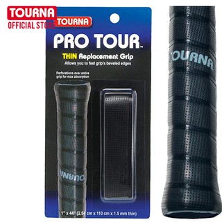 TOURNA PRO-TOUR TM Grip -Black-1.5mm thick กริปไม้เทนนิส กริปไม้แบดมินตัน  1 ชิ้น