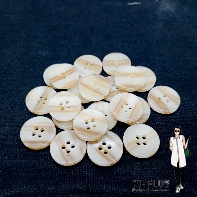 กระดุมลายกระ 17mm (12 ชิ้น) No.125022-410