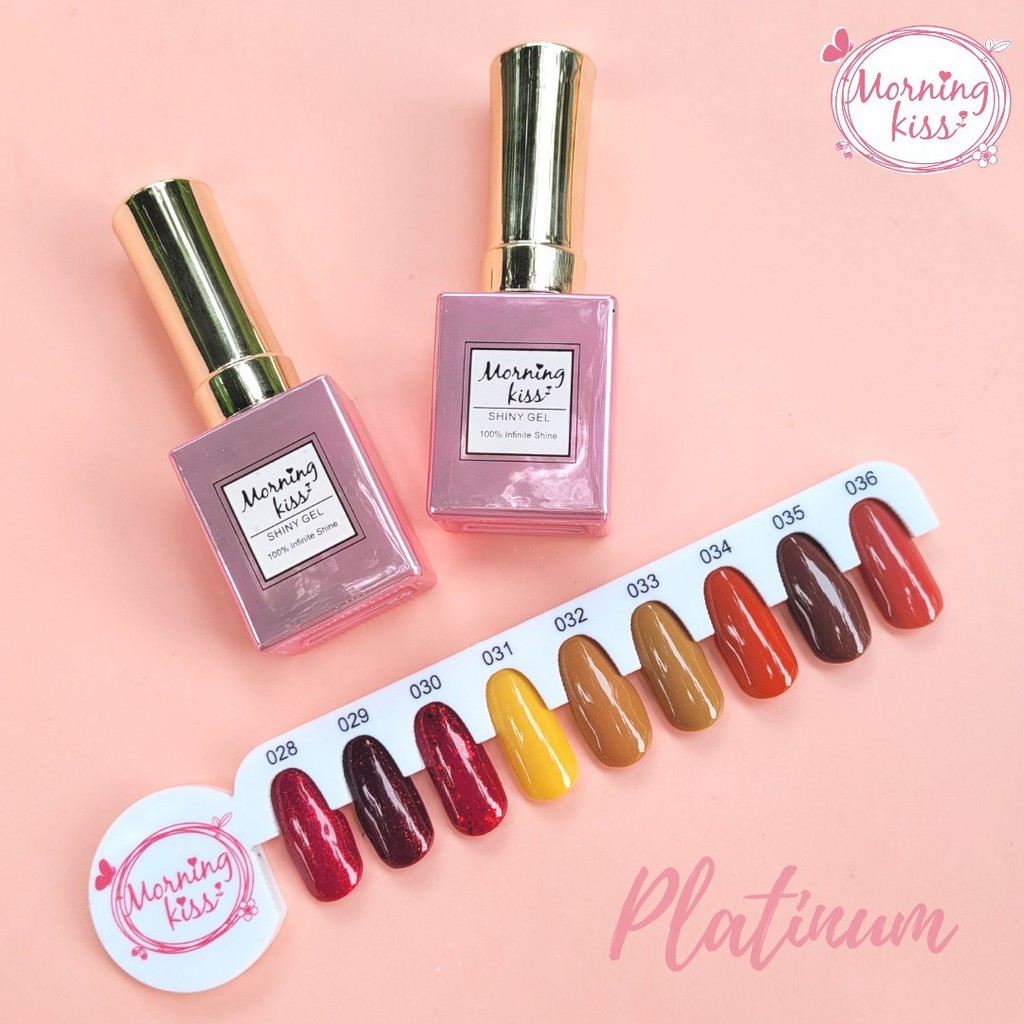 สีเจล Morning Kiss รุ่น Platinum 15 มล ขวดสีเงินหรูหรา สีทาเล็บเจล ยาทาเล็บสีเจล ยาทาเล็บเจล เซตทำเล