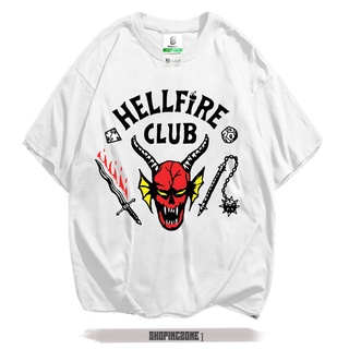 T-shirt เสื้อยืด พิมพ์ลาย Hellfire Club Stranger Things Marvel สําหรับผู้ชาย S-5XL