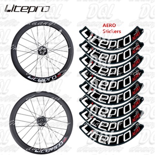 Litepro AERO S42สติ๊กเกอร์ติดล้อรถ406วอลเปเปอร์8ชิ้นสติกเกอร์ติดผนังสองชั้น451ขอบสติกเกอร์ป้ายจักรยานพับ