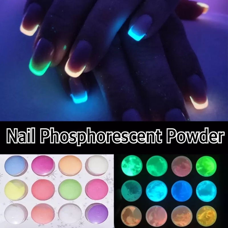 🌈ผงแต่งเล็บ ผงนีออน ผงเรืองแสง สว่างล้าน% Neon Fluorescent Powder Nail Glitter