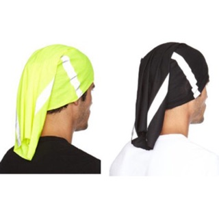 ผ้าโพกหัวสะท้อนแสง Reflective - สีเขียว/ดำ ผ้าโพกหัวปั่นจักรยาน