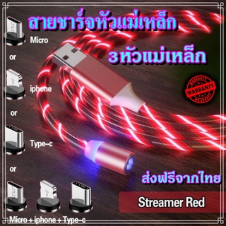 สายชาร์จแม่เหล็ก สำหรับ อโฟน ซัมซุง โอปโป้ สายชาร์จมีไฟวิ่ง 🔸 ยาว 1 เมตร 🔸 2.4A สายชาร์จmicro สายชาร์จtype