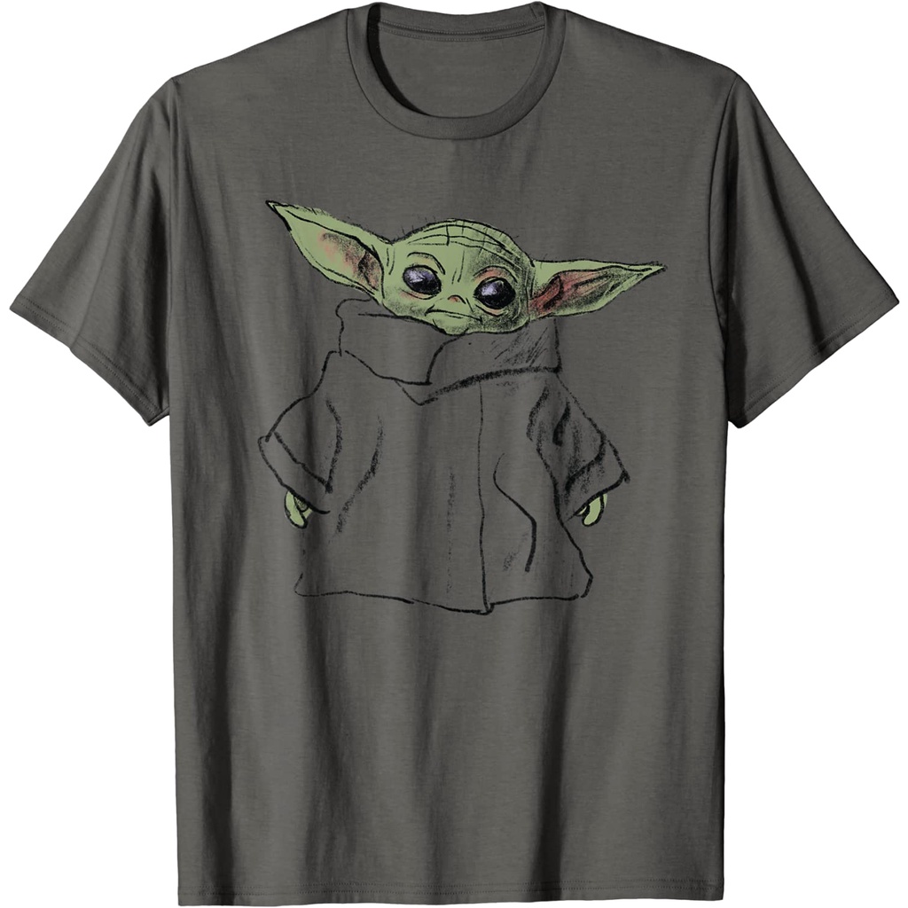 เสื้อยืดคอกลมเสื้อยืด พิมพ์ลาย Star Wars The Mandalorian สําหรับเด็กS-4XL